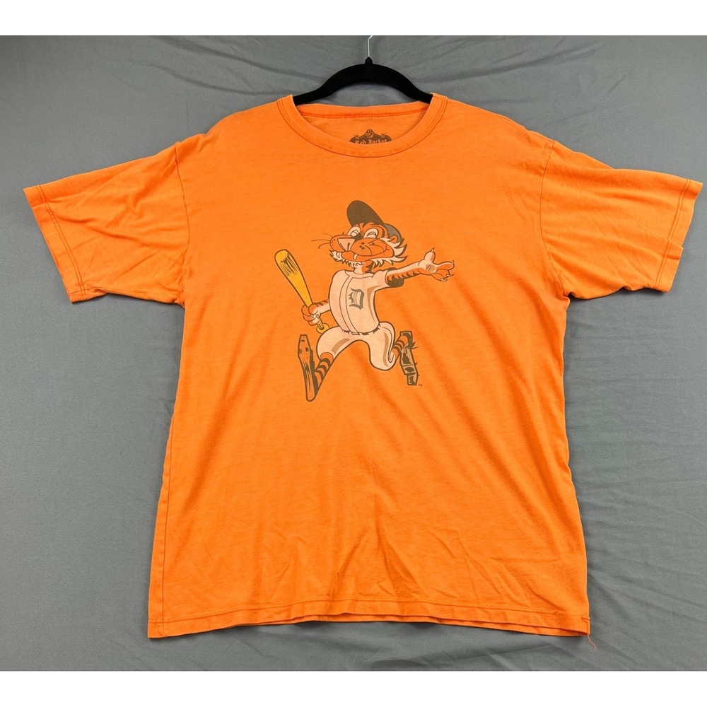 Red Jacket Detroit Tigers T Shirt Mens XL Orange Good Vintage Mascot Graphic Tee
